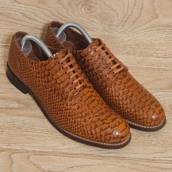 Stacy Adams Madison Anaconda Print Leather Shoes Brown 00055-240 Mens Size 7D - Picture 10 of 10